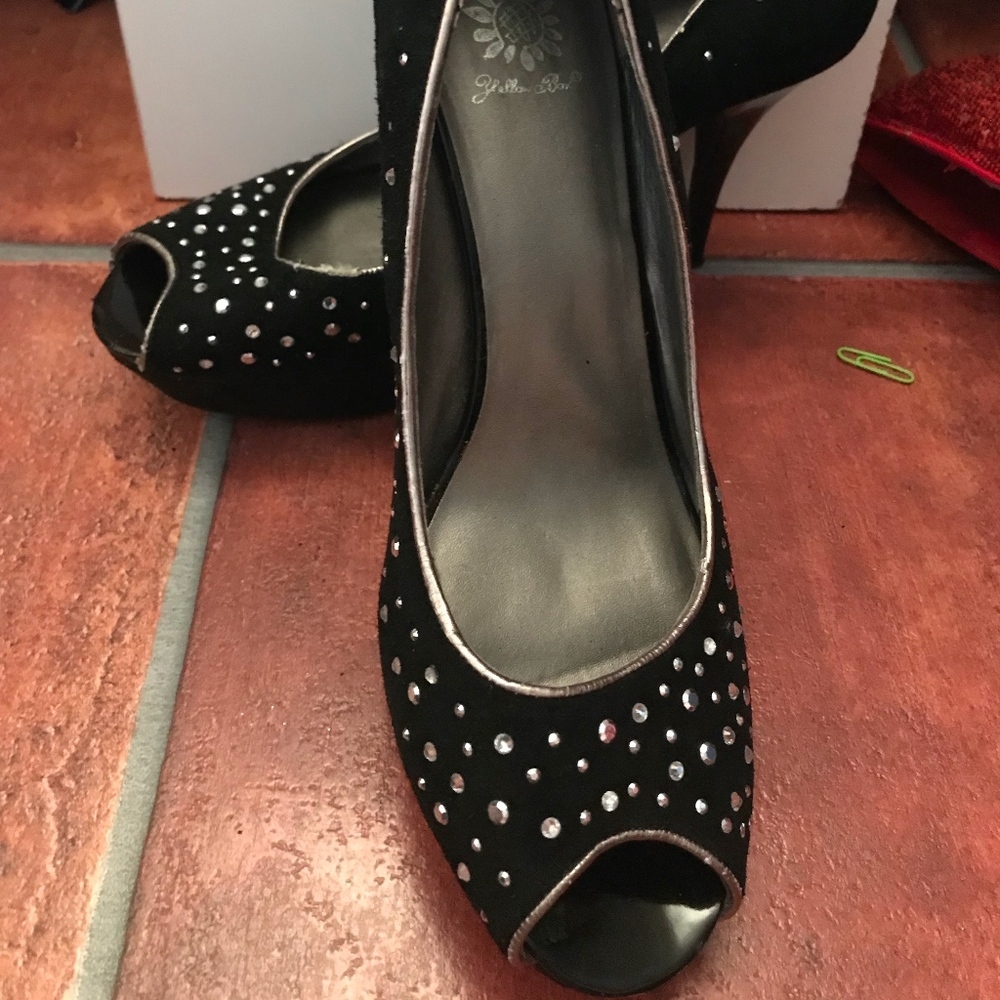 Holiday Shoes Black with "diamond" dots​